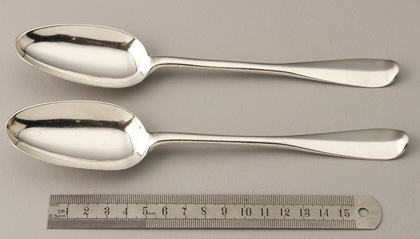 Scottish Silver Hanoverian Table Spoons (Pair) - Daniel Ker, Sine Metu, Jameson Family 